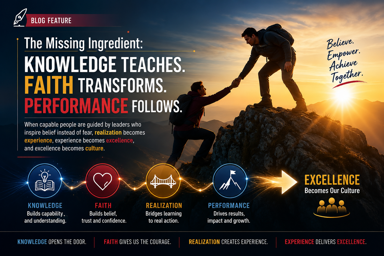 The Missing Ingredient: Knowledge Teaches. Faith Transforms. Performance Follows